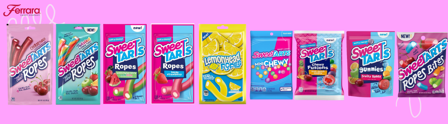 picture of Sweetart ropes and lemonhead rope